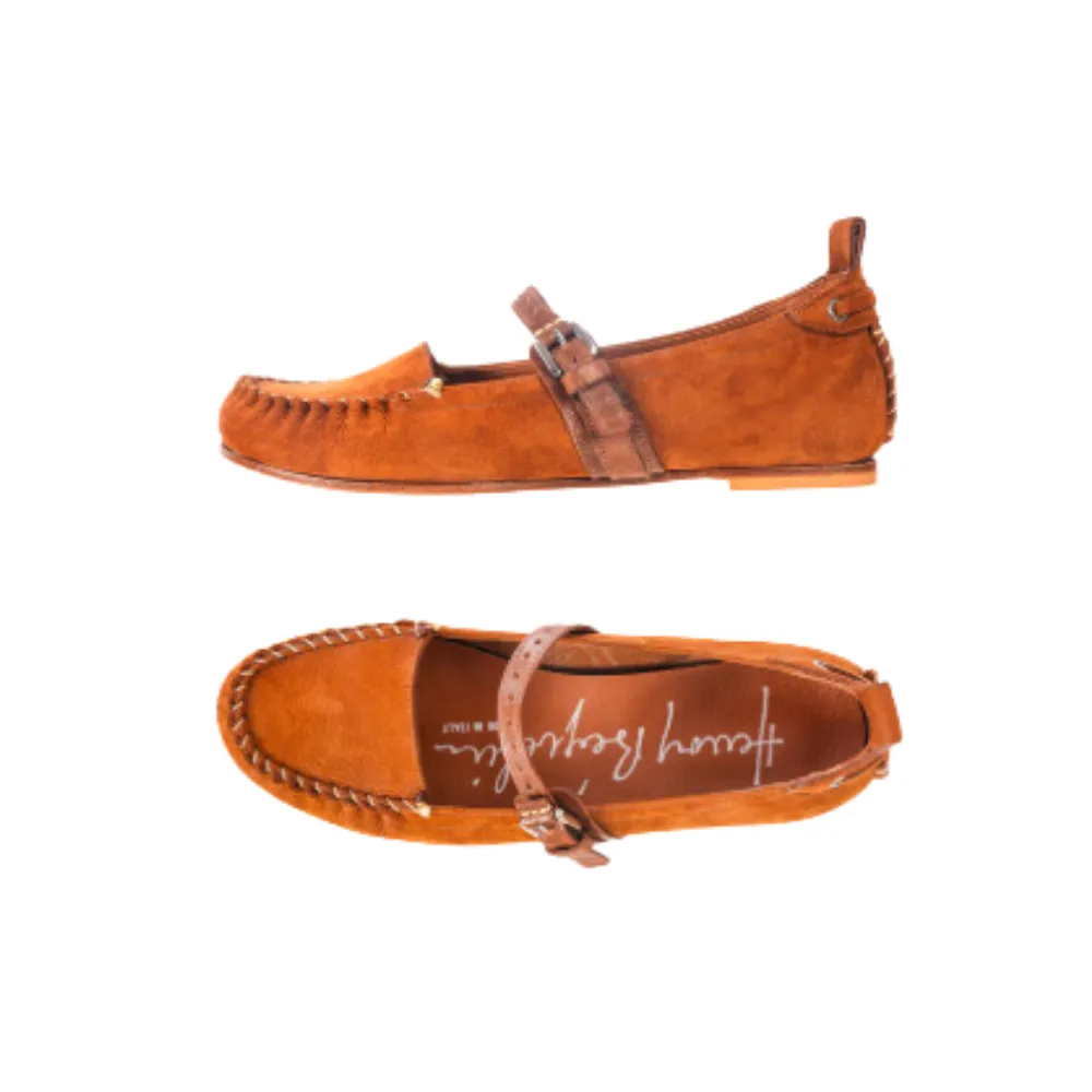 Shoes Moccasin Nabuck Resinato in Cuoio