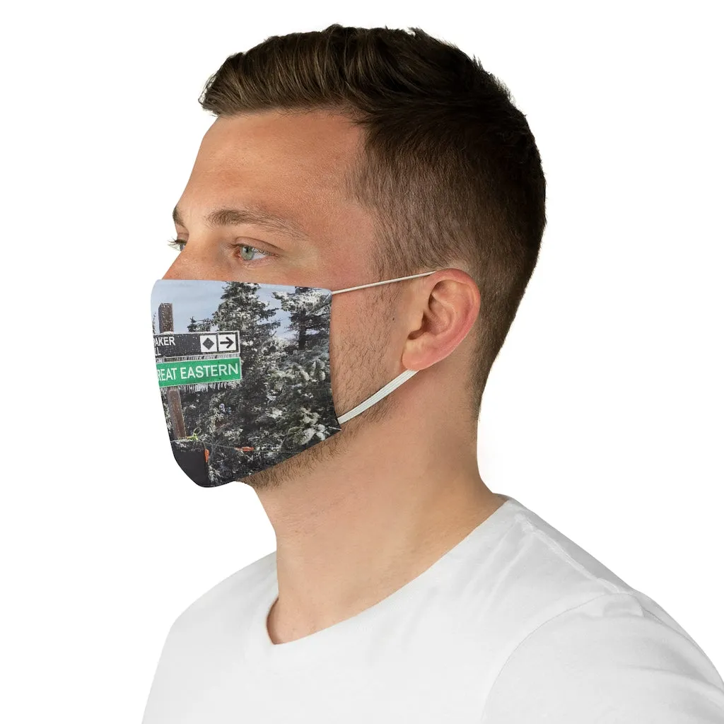 Skiing Trail Signs - Fabric Ski Face Mask