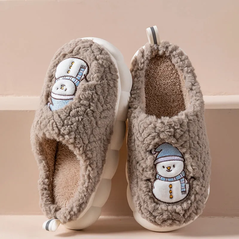 Soft and Fluffy Close Toed House Slippers with Traction Soles