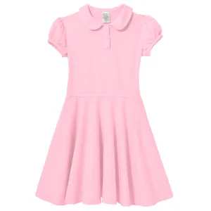Soft Cotton Jersey S/S Peter Pan Polo Twirly Dress