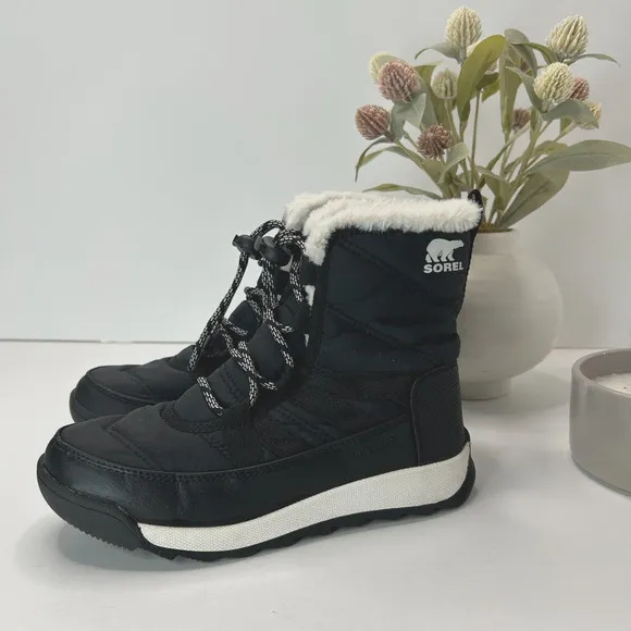 Sorel Youth Whitney II Short Lace Waterproof Boot Black NY3902-010 Kid US 1