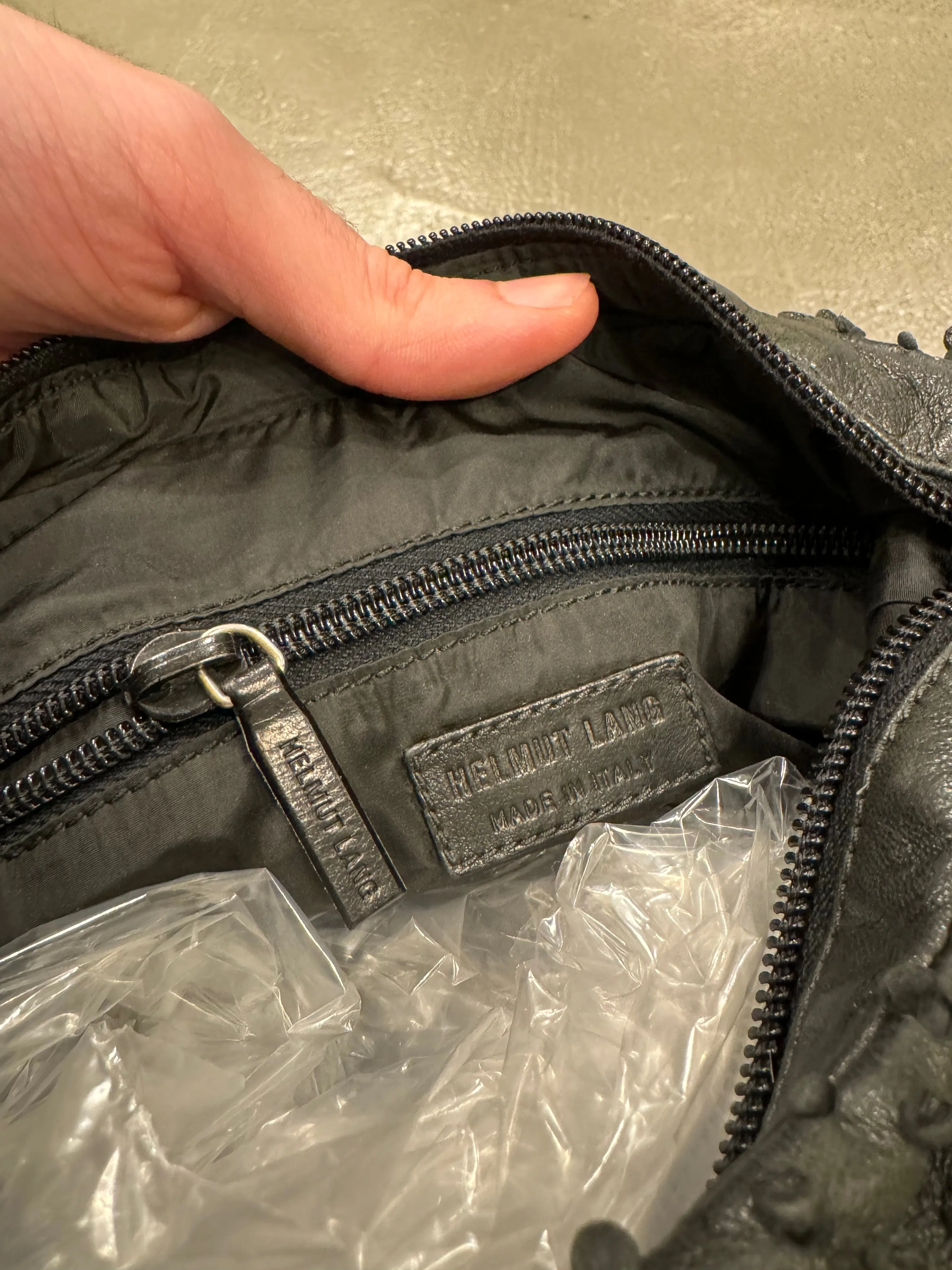 S/S2001 Helmut Lang punched leather bag