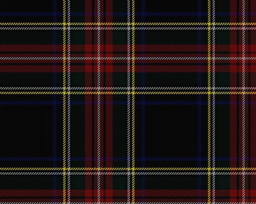 Stewart Black Modern Medium Weight 11oz Tartan Cloth