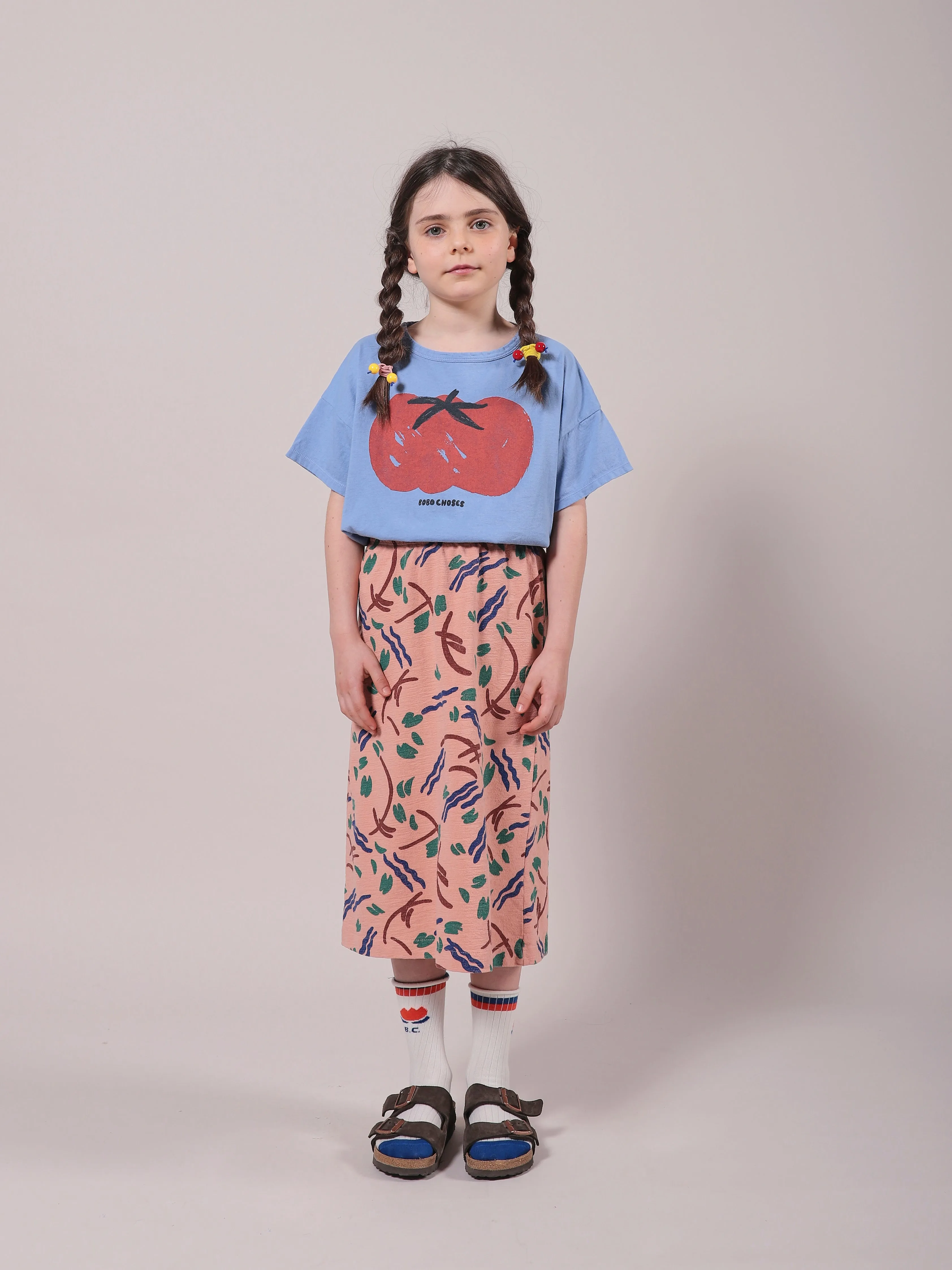 STROKES JERSEY MIDI SKIRT