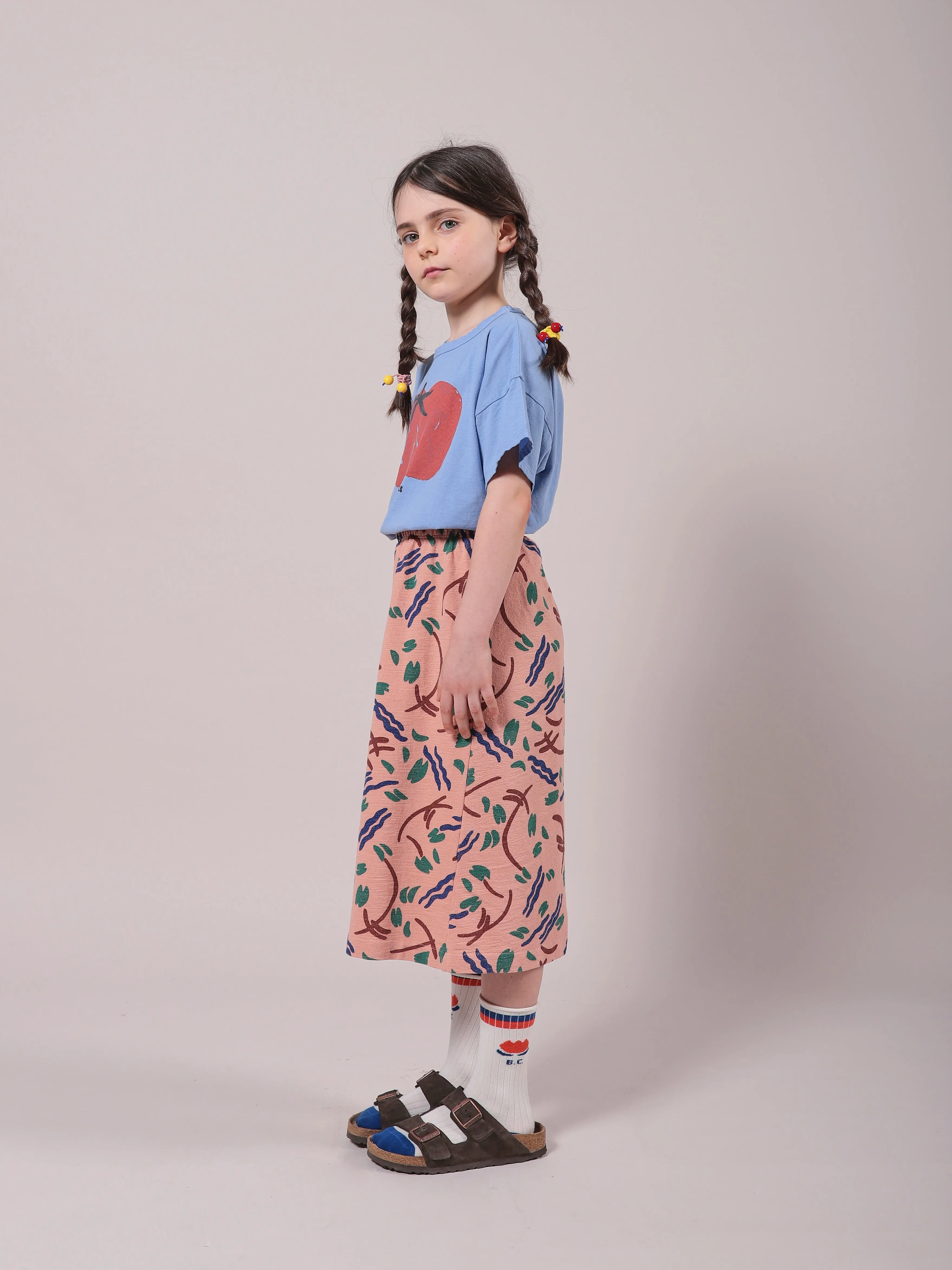 STROKES JERSEY MIDI SKIRT