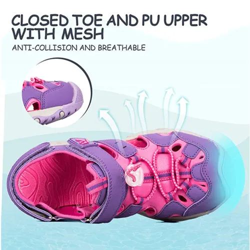 Toddler Sandals Outdoor Summer Water Shoes for Boys & Girls  Pink Purple -- K Komforme