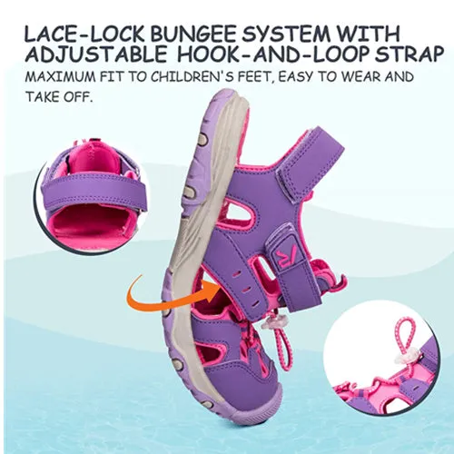 Toddler Sandals Outdoor Summer Water Shoes for Boys & Girls  Pink Purple -- K Komforme