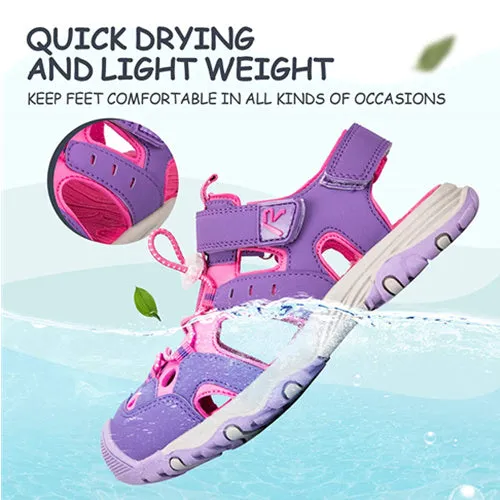 Toddler Sandals Outdoor Summer Water Shoes for Boys & Girls  Pink Purple -- K Komforme