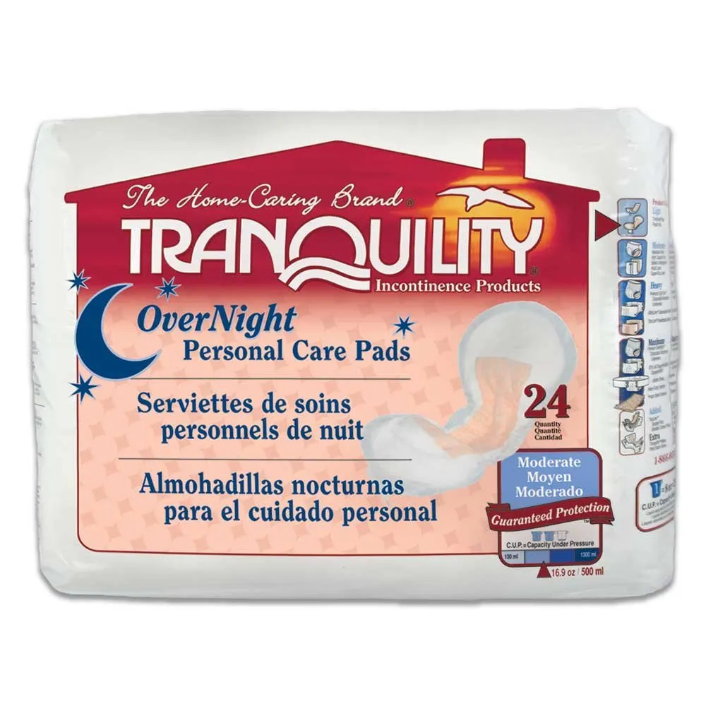 Tranquility 2382 Personal Care Pads, Overnight, Pack of 24