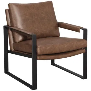 Upholstered Accent Chair With Removable Cushion Umber Brown And Gunmetal