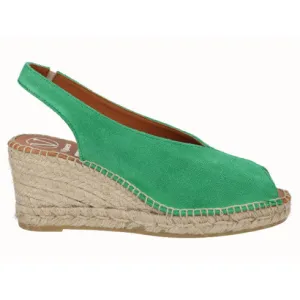 Viguera - 2127 Green Leather Suede Wedge Sandal