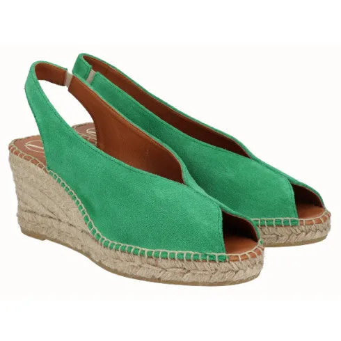 Viguera - 2127 Green Leather Suede Wedge Sandal
