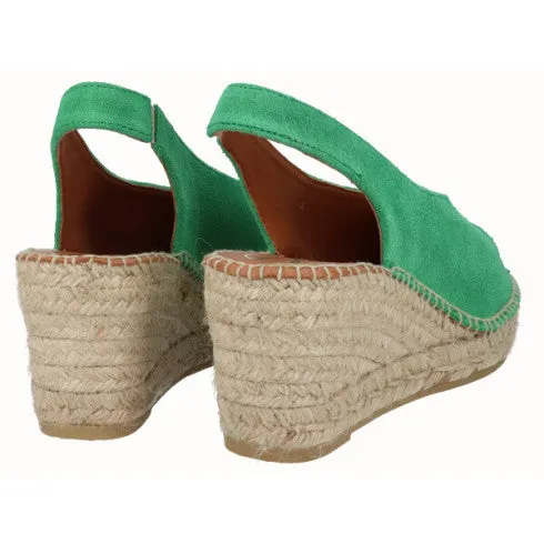 Viguera - 2127 Green Leather Suede Wedge Sandal