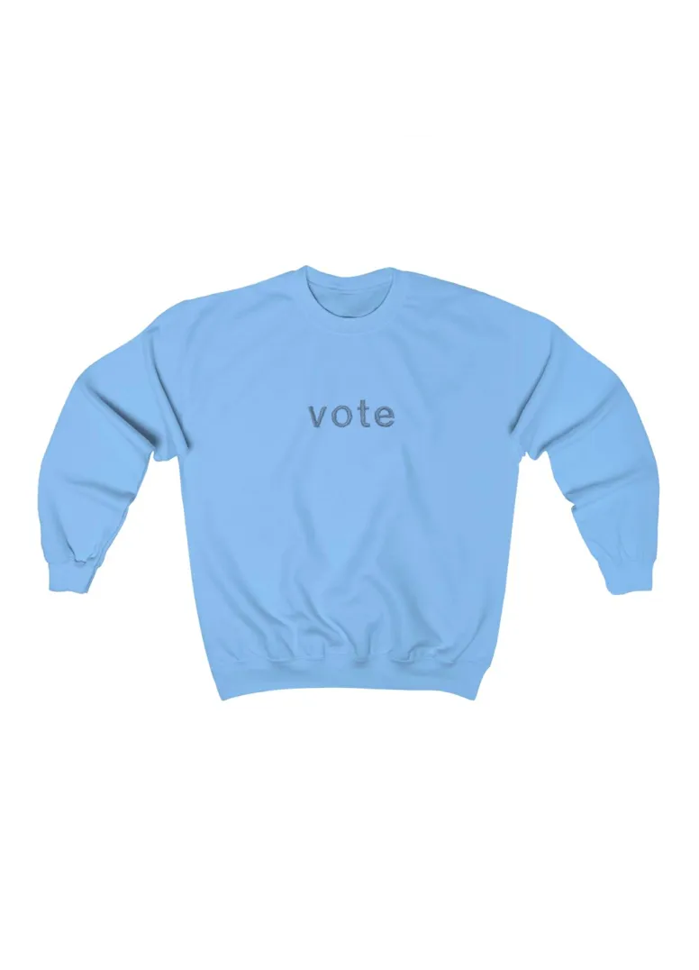 Vote Embroidered Crewneck