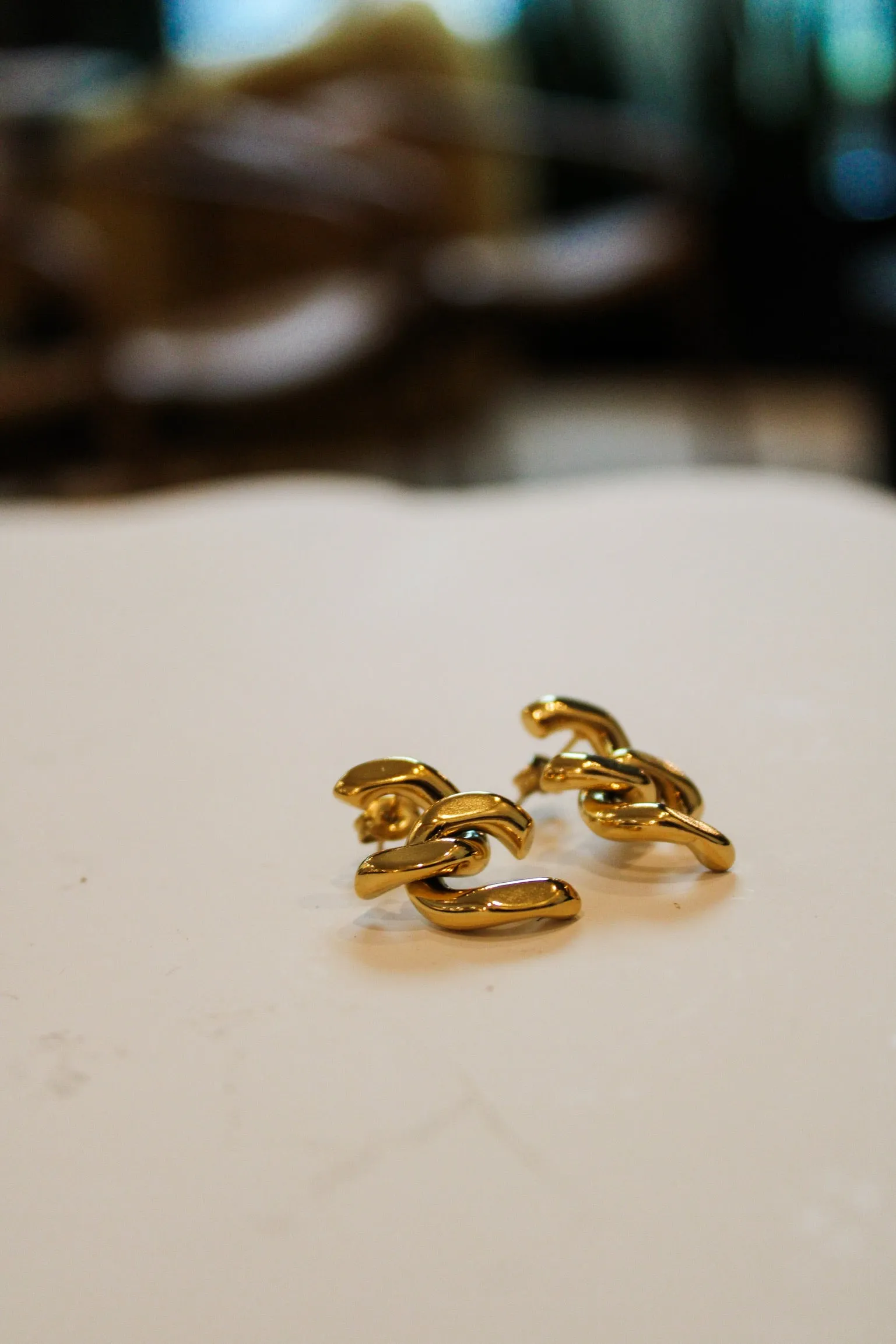 Waterproof Broken Chain Linked Earrings