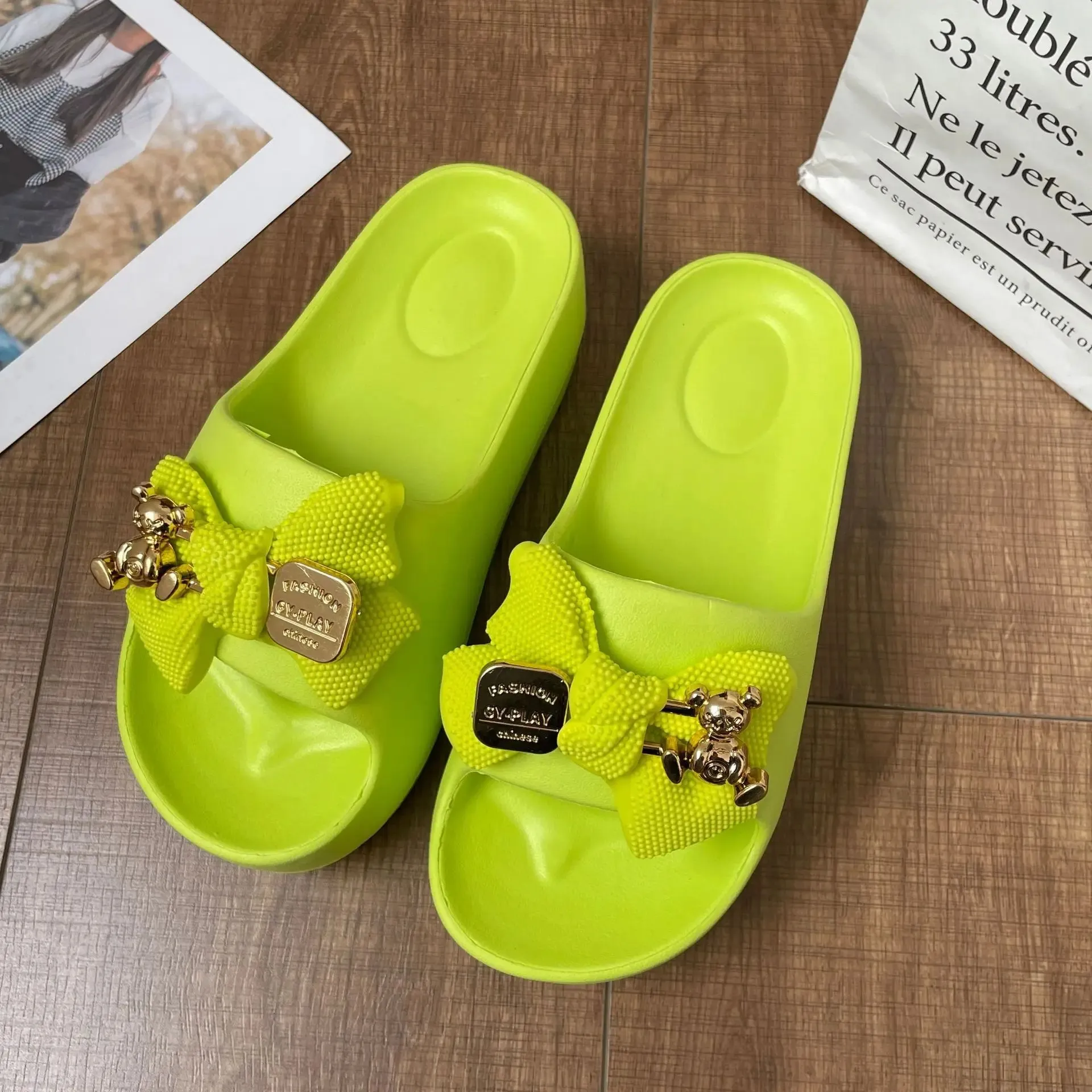 Women Chunky Platform Sandals Casual Anti-slip Slides Summer Wedge Slippers Woman Fashion EVA Outdoor Beach Slippers Flip Flops
