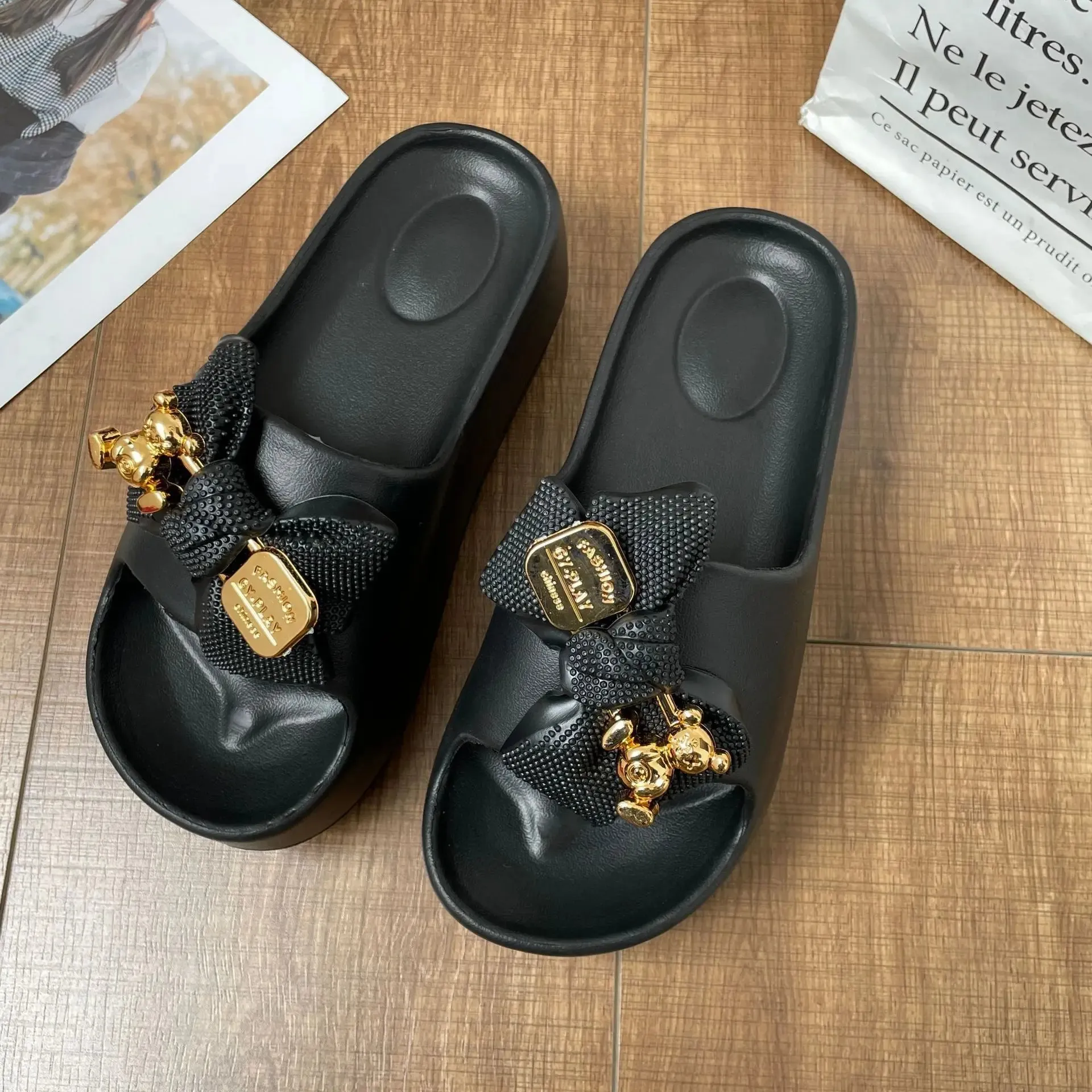 Women Chunky Platform Sandals Casual Anti-slip Slides Summer Wedge Slippers Woman Fashion EVA Outdoor Beach Slippers Flip Flops