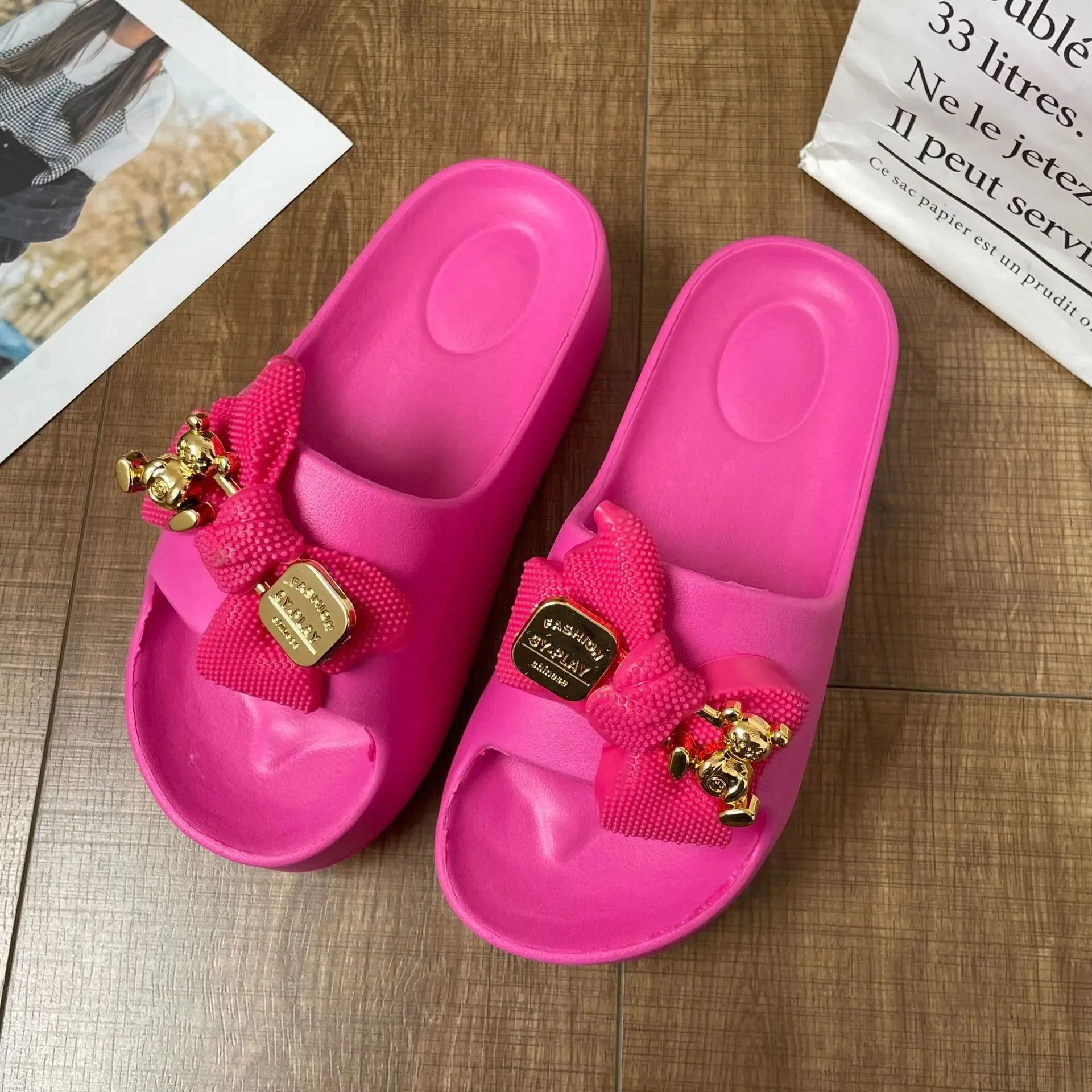 Women Chunky Platform Sandals Casual Anti-slip Slides Summer Wedge Slippers Woman Fashion EVA Outdoor Beach Slippers Flip Flops