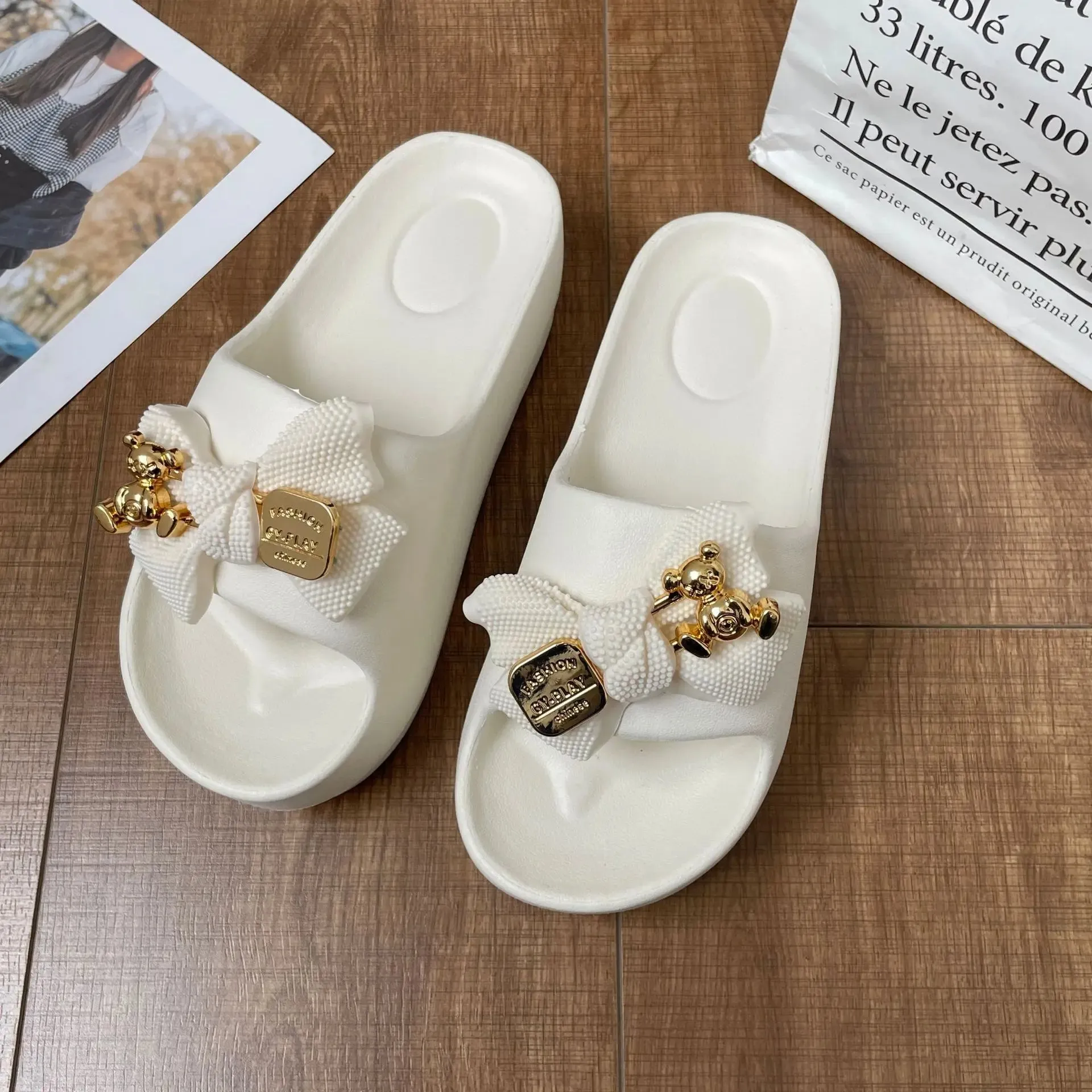 Women Chunky Platform Sandals Casual Anti-slip Slides Summer Wedge Slippers Woman Fashion EVA Outdoor Beach Slippers Flip Flops