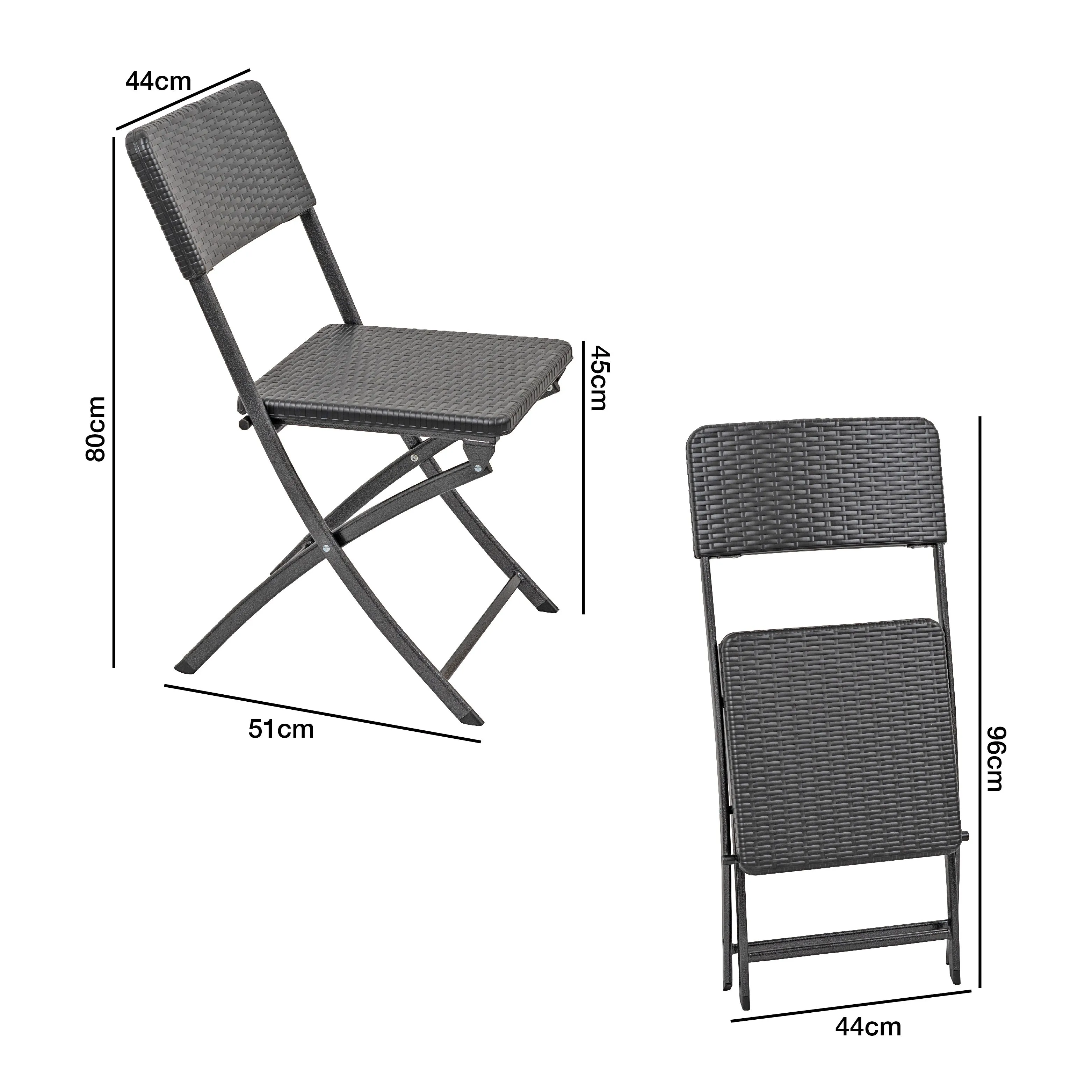 Woodside Rattan Effect Folding Garden Patio Furniture, Table & Chair Dining Sets