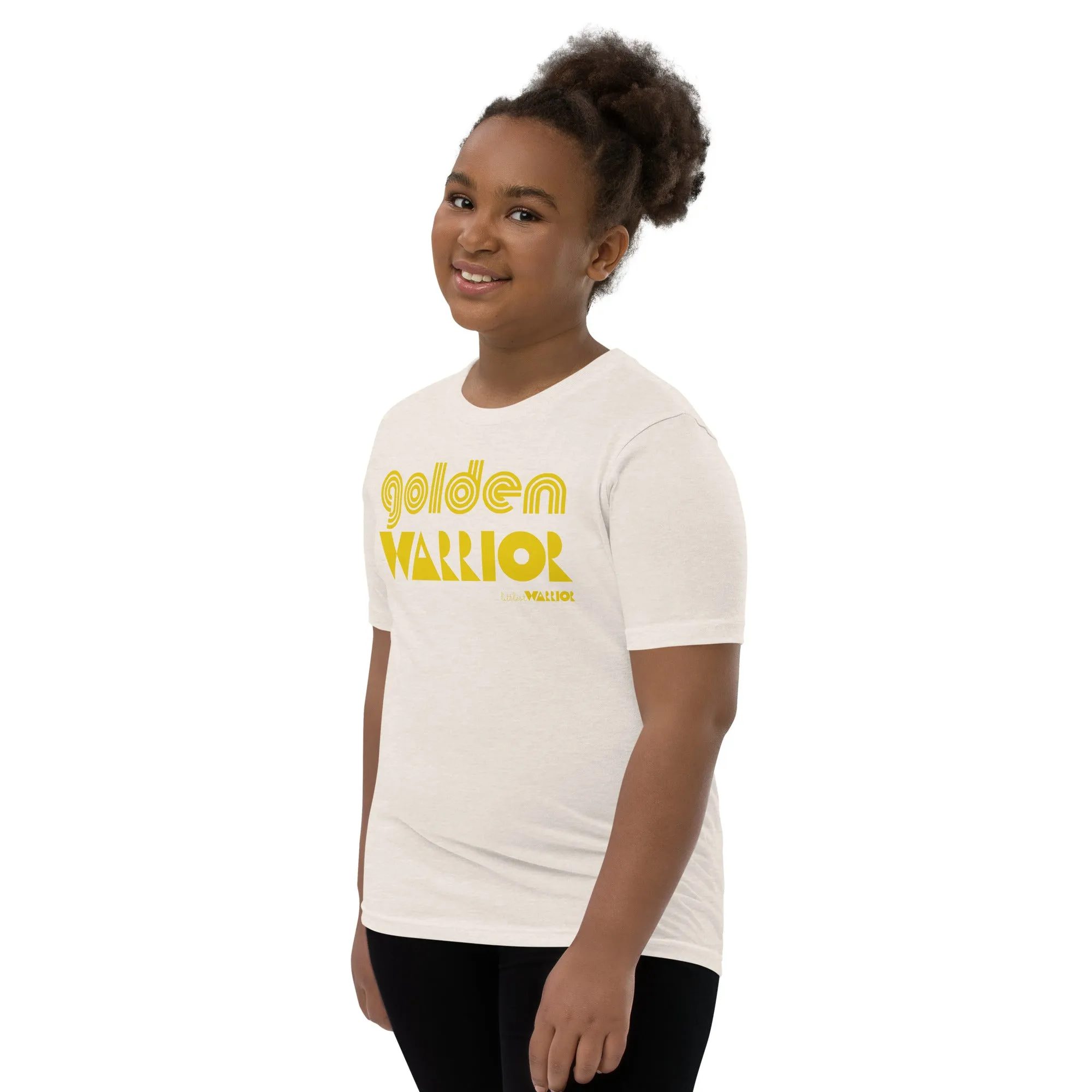 Youth Short Sleeve Cancer awareness Golden Warrior tee
