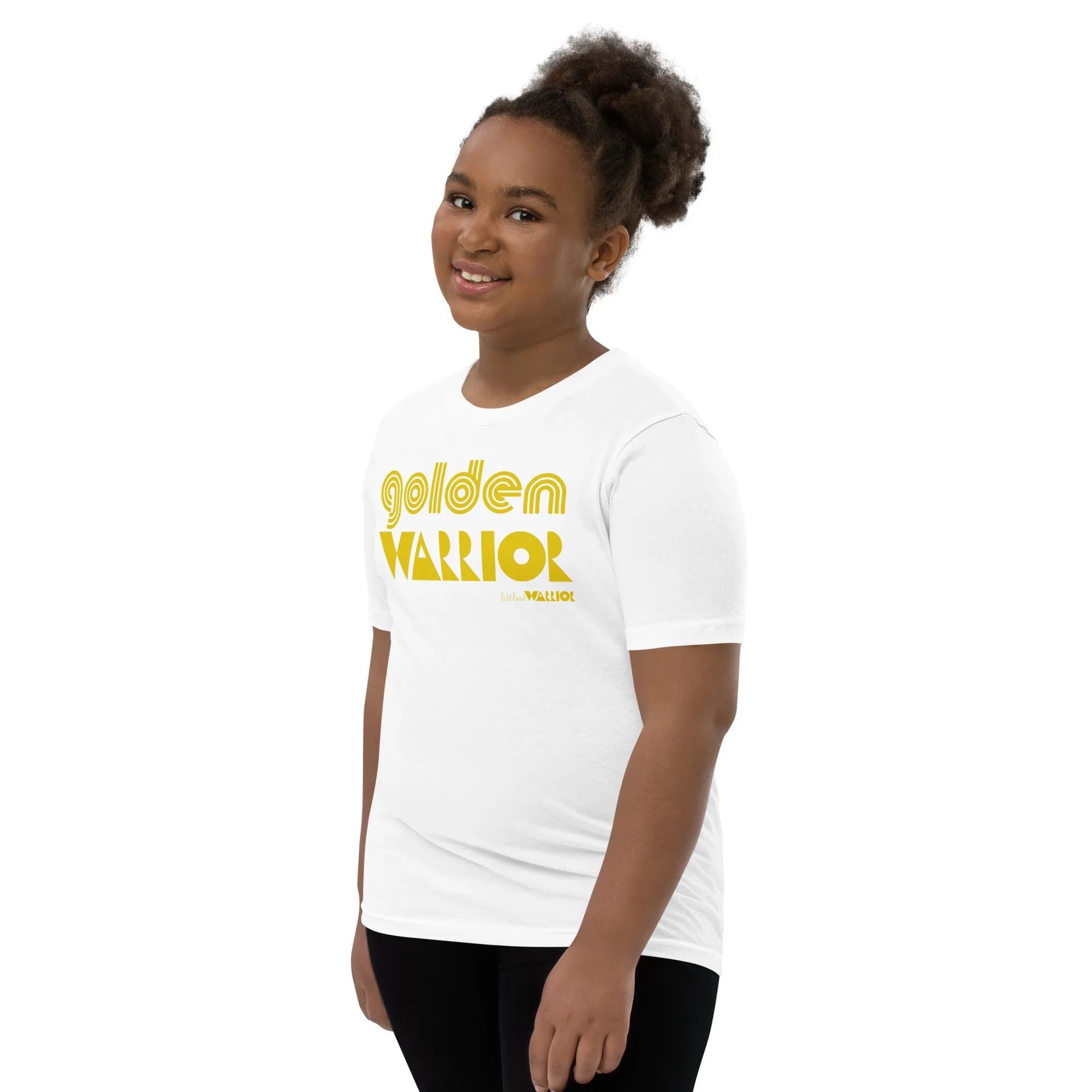 Youth Short Sleeve Cancer awareness Golden Warrior tee